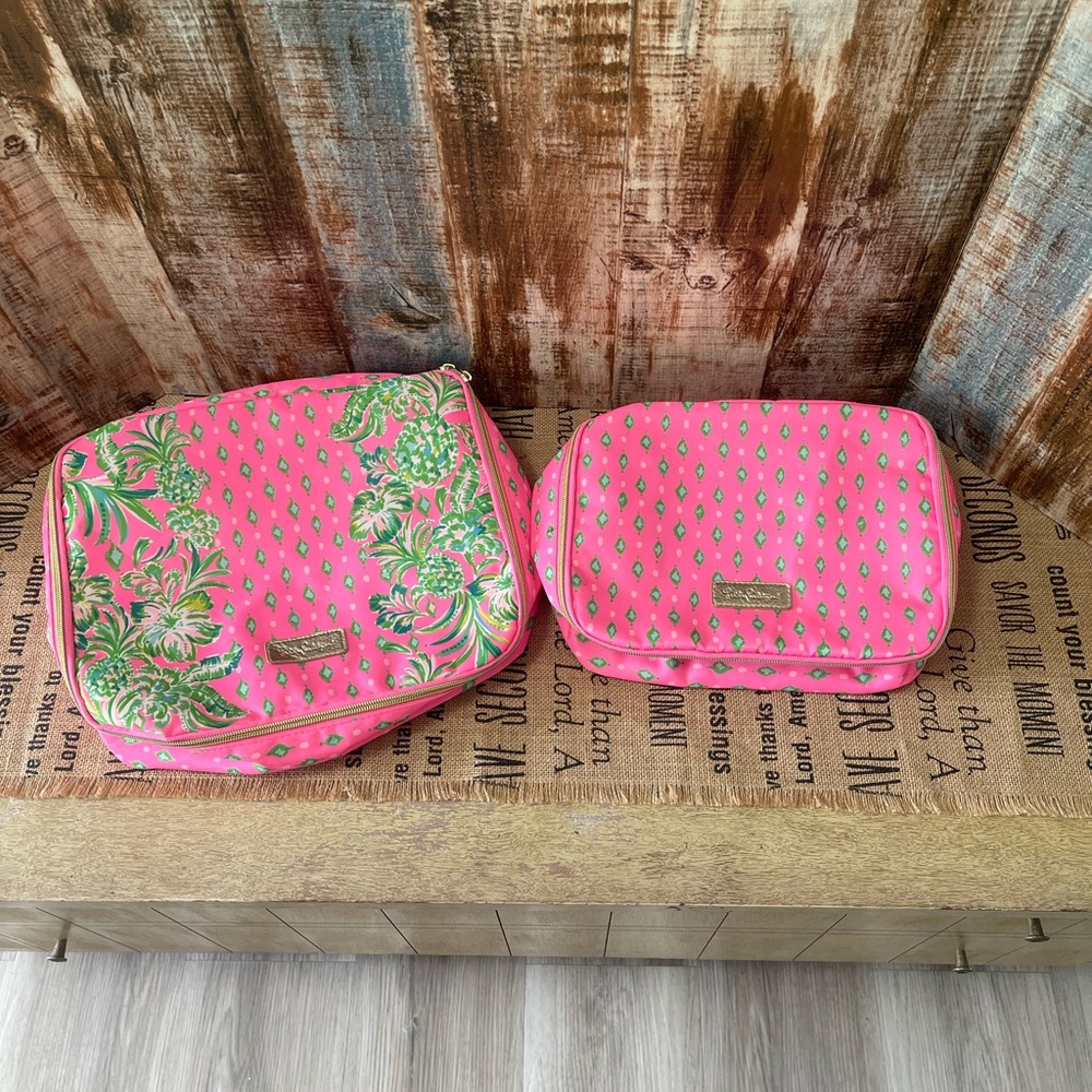 Lilly Pulitzer Packing Cubes, set of two. Oh Diamond Girl; GUC